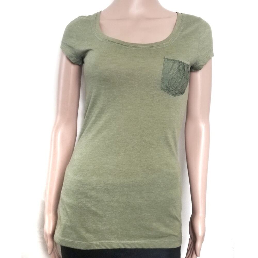 Decree | Olive Lace Pocket Tee